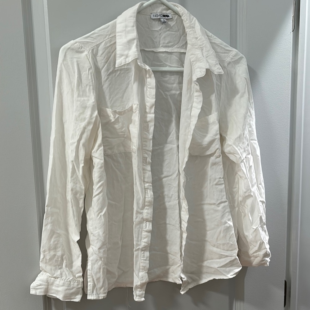 SOLD - White Button-Up Shirt
